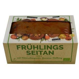 Frühlingsseitan, gefüllt mit Petersilienpesto-Gemüse
